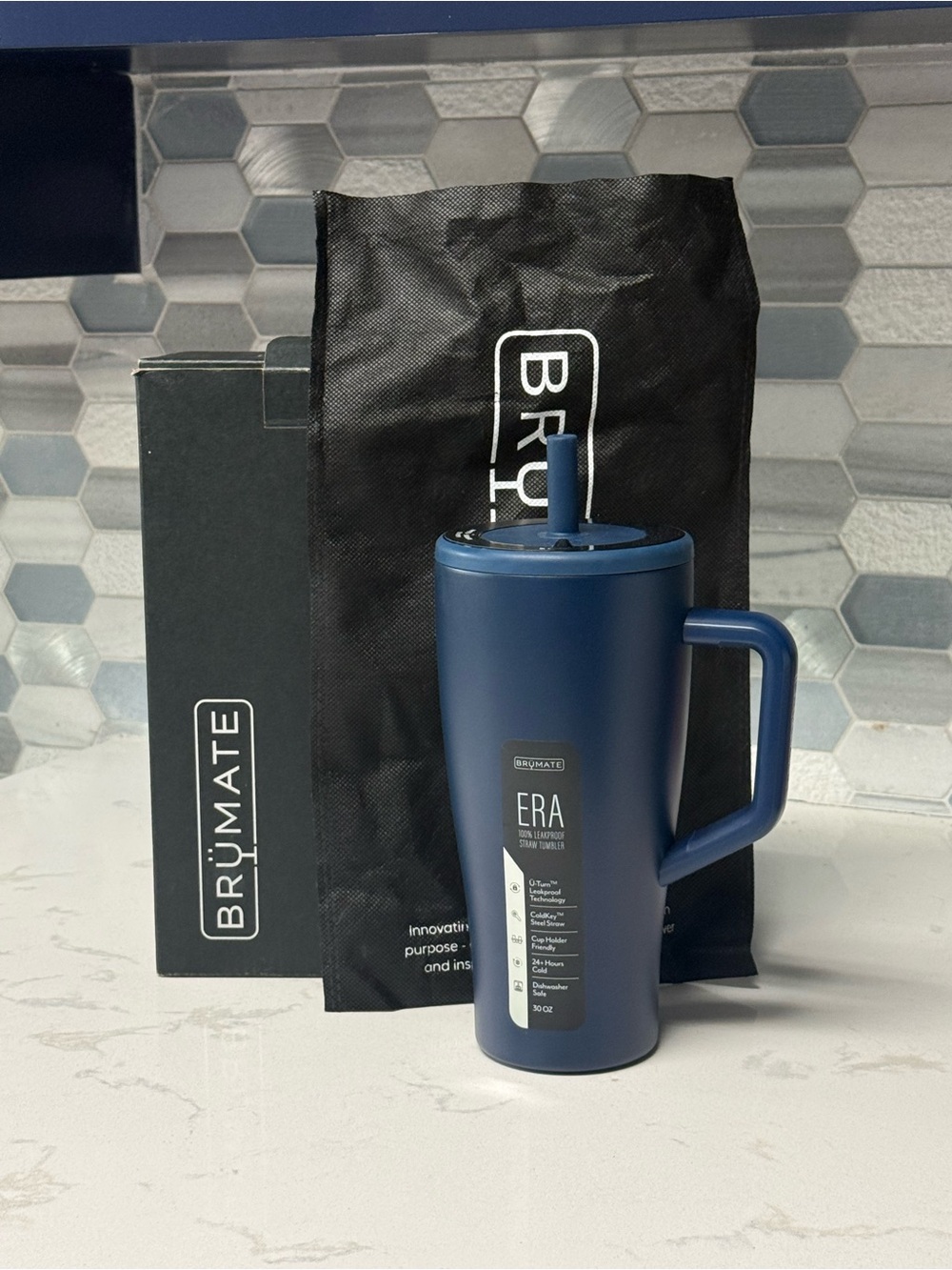 BrüMate ERA Insulated Travel Mug with Handle - Deep Navy